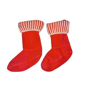 Hunter Size Medium US 5-7 Hot Pink And White Striped Knit Top Boot Socks
